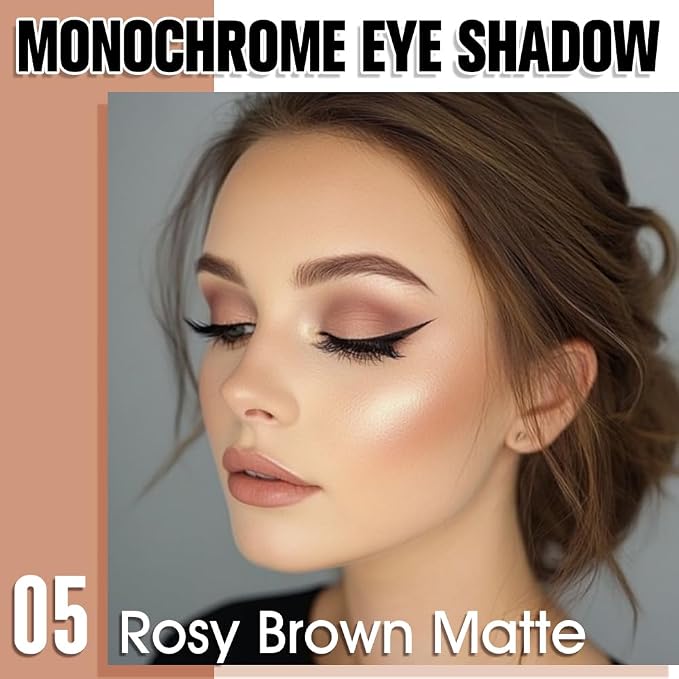 Light Brown Single Matte Eyeshadow Makeup, Neutral Powde Eye Shadow - Image 2