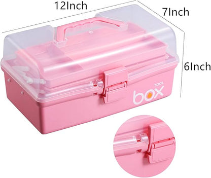 2PCS 12'' Three-Layer Clear Plastic Storage Box/Tool Box - Image 2