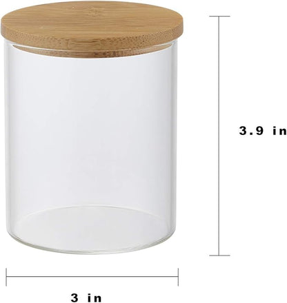 Qtip Holder With Vanity Tray, Glass Apothecary Jars With Lids - Image 6