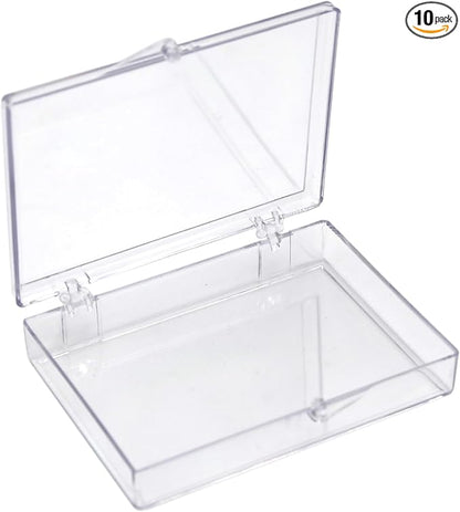10-Pack Clear Hinged Plastic Containers, Keepsake Storage Boxes, 3 1/2" L x 2 by GaryPlasticPackaging