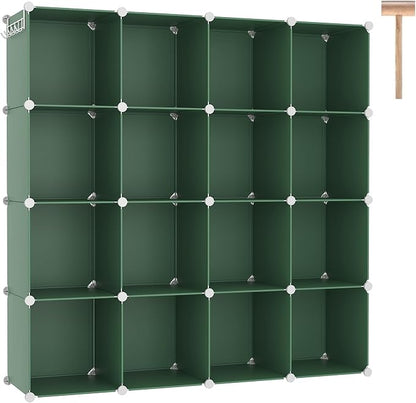 C&AHOME Cube Storage Organizer, 16-Cube Shelves Units, Plastic Storage Cubes by CAHOME