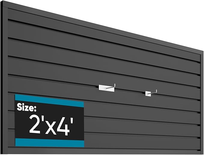 PVC Slat Wall Paneling 2x4 ft, Garage Organizer Storage System, Heavy Duty Wall by BRAKKI
