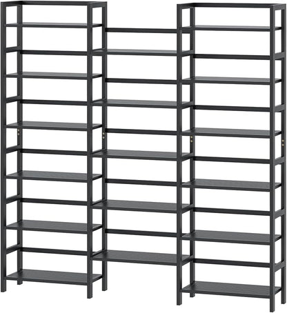 Homykic Bamboo Triple Wide Bookshelves and Bookcases, 6-Tier Shallow Open - Image 7