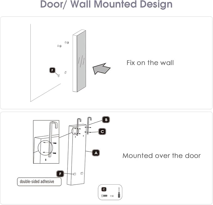Giantex Wall Door Mounted Jewelry Armoire Cabinet - Image 9