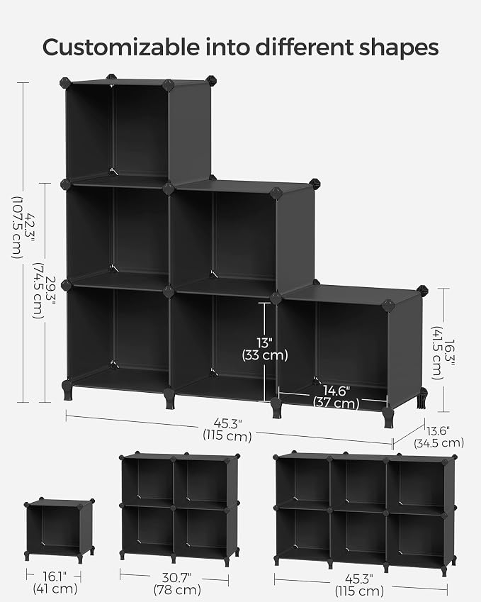 SONGMICS 6 Cube Storage Organizer, Modular Bookshelf, DIY Closet Organizers and - Image 6