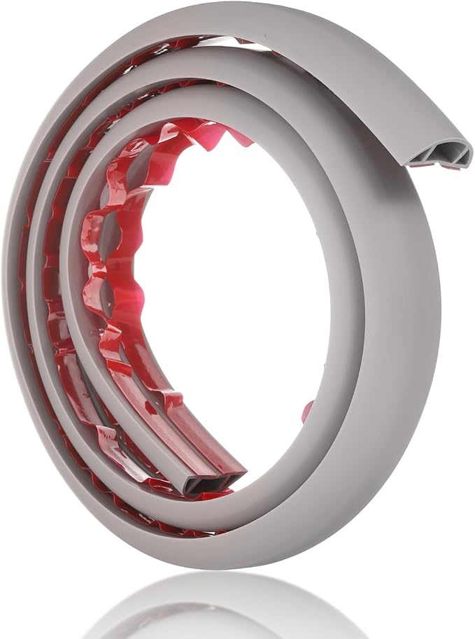 HARFINGTON 4ft Cord Cover Floor W0.6 x H0.33 Inner Channel PVC Hide Extension - Image 3
