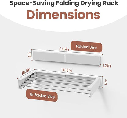 Wall-Mounted Clothes Drying Rack – Foldable Laundry Drying Rack, Space-Saving - Image 6
