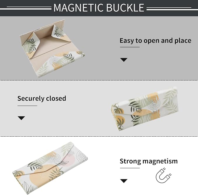 Foldable Glasses Case, Magnetic PU Leahter Sunglasses Case, Cute Hard Shell - Image 5