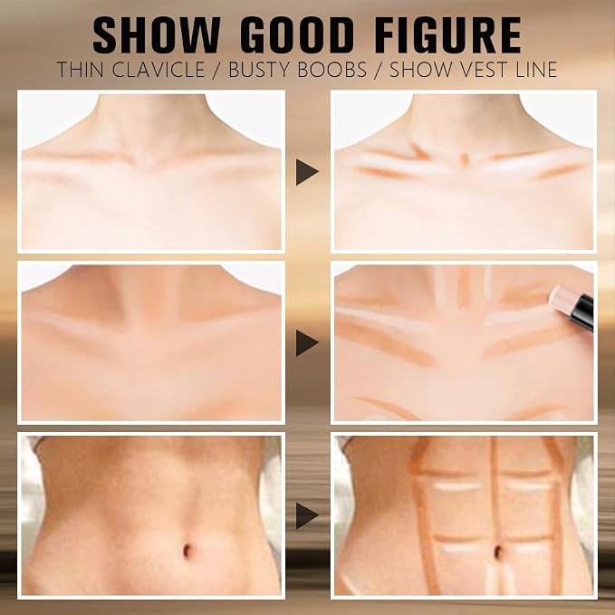 2Pcs Cream Contour Stick Face Body Makeup Dual Ended, Nuetral Nude Beige & - Image 5
