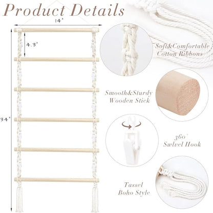 SNOWSTAR Macrame Hair Claw Clip Organizer, Hanging Hair Clip Holder and Storage - Image 2
