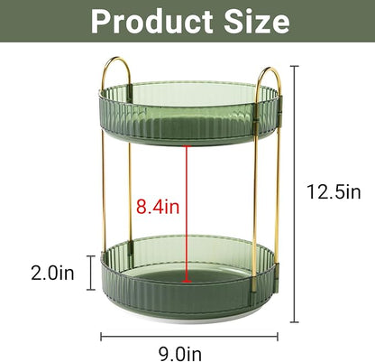 360 Rotating Makeup Organizer for Vanity, 2 Tier Large Capacity Skincare - Image 2