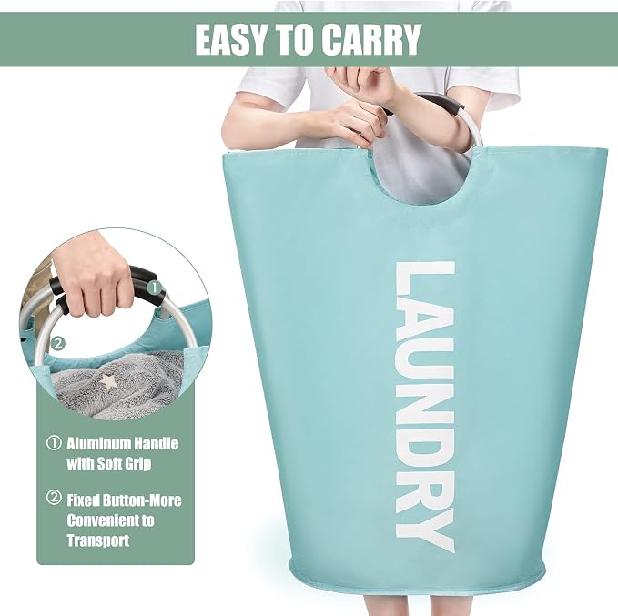 DOKEHOM 125L X-Large Collapsible Washing Laundry Basket Bag - Image 5