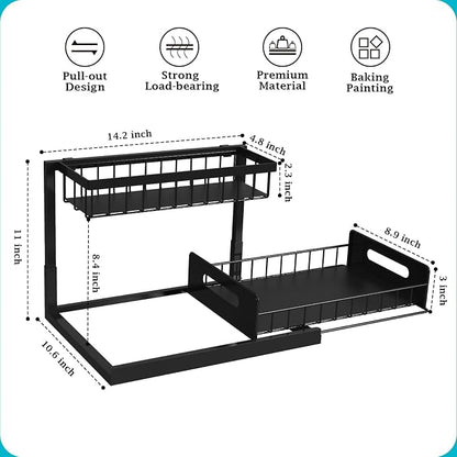 REALINN Under Sink Organizer, Pull Out Cabinet Organizer Slide Out Sink Shelf - Image 2