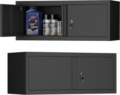 Garage Locking Cabinet, 13” H Garage Storage Cabinet Wall Mounted, Floating by STEELIST
