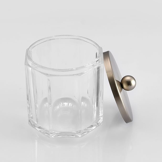 Clear Transparent Apothecary Octagional Shaped Glass Canister Jar - Image 3