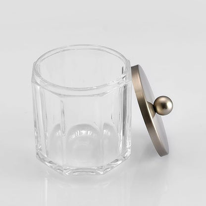 Clear Transparent Apothecary Octagional Shaped Glass Canister Jar - Image 3