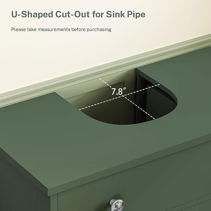 TEENFON Pedestal Sink Storage Cabinet - Image 5