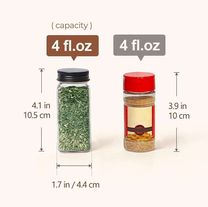 ComSaf Glass Spice Jars with Label, 93 Labels, a Metal Funnel, Extra Shaker Lids - Image 6
