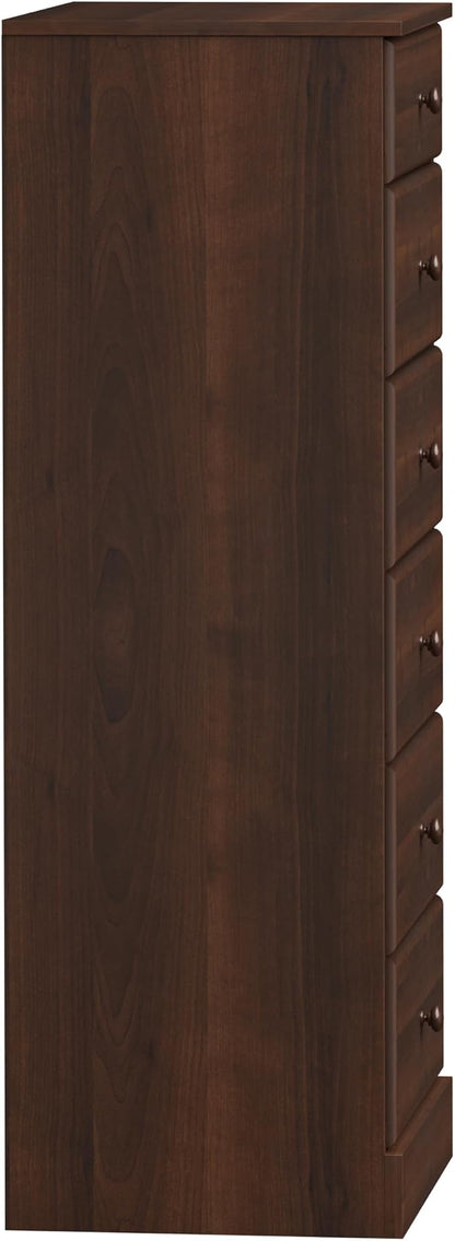 Prepac Astrid Tall Brown Dresser: 16.5"D x 19.75"W x 50"H, 6-Drawer Chest - Image 10