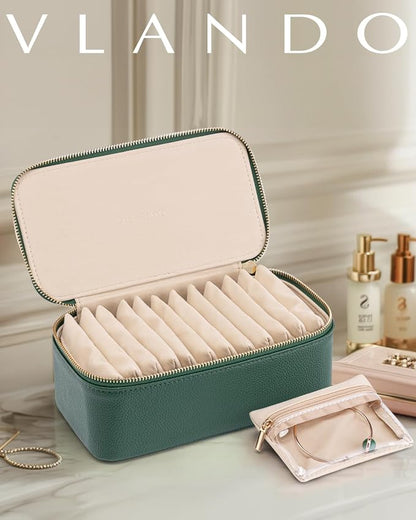 Vlando Jewelry Case with 12 Velvet Jewelry Bags Travel Jewelry Organzier - Image 2