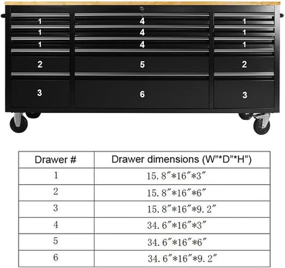2 Pack - 72" Stainless Steel Rolling Tool Chest - Image 8