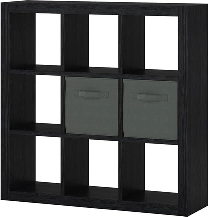 Bookshelf with Storage Bins, 9-Cube Storage Organizer Sturdy Wooden Bookcase - Image 9