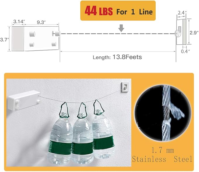 BESy Retractable Clothesline ABS case+Aluminum Dryer - Image 5