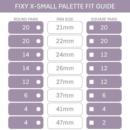 FIXY Empty Magnetic Makeup Palette Set of 5 and 20 Magnetic Metal Round Pans of - Image 4