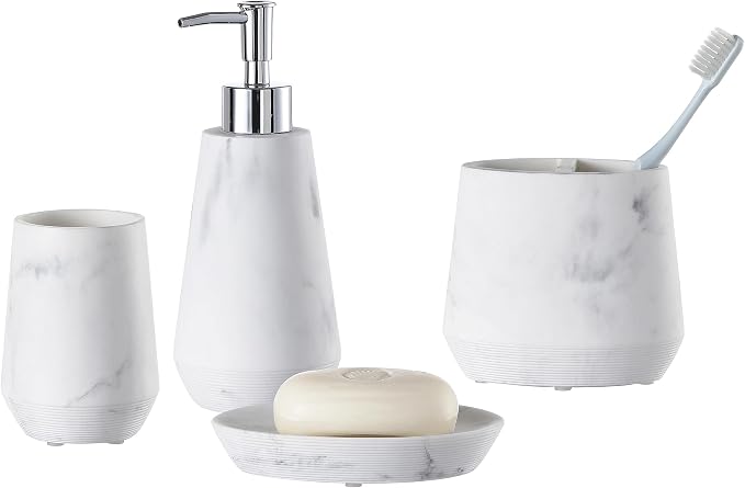 4 Piece Modern Bathroom Accessory Set - Image 3