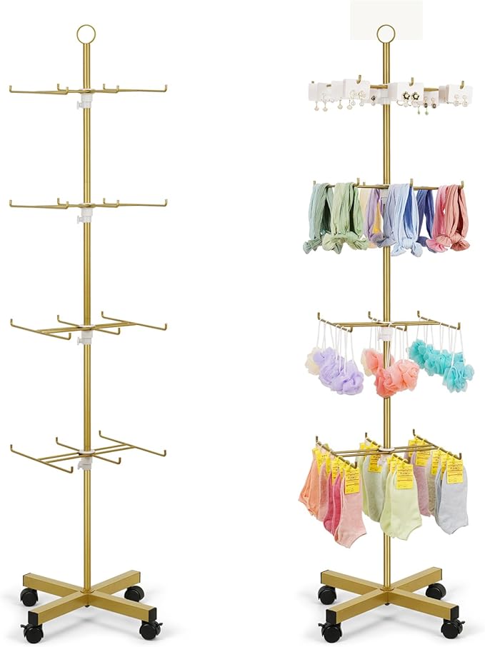 Retail Display Stand Rotating Display Stand 4 Tier Spinning Display Stand by Flenpptly