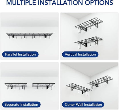 FLEXIMOUNTS Garage Wall Shelving, Includes 8 Bike Hooks, Wall Shelf Garage - Image 5
