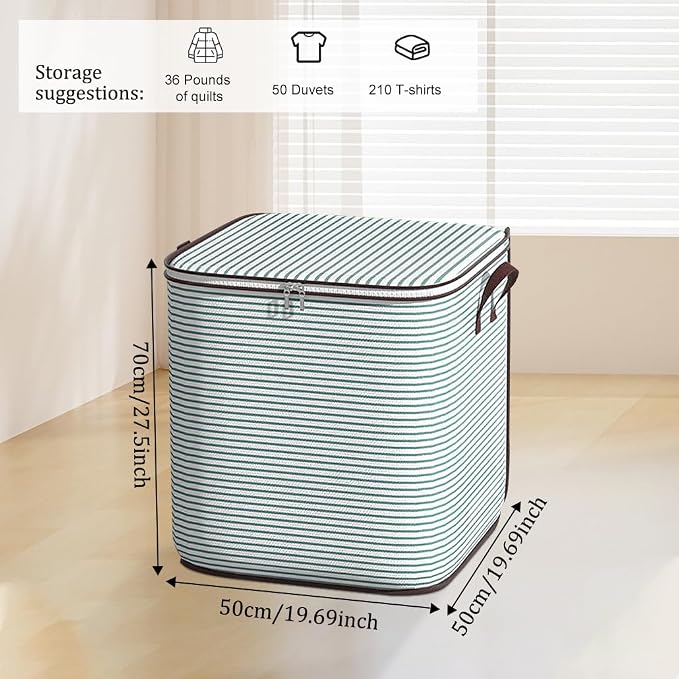 Large Blanket Storage, 180L Foldable Storage Bin, Clothes Storage Bags - Image 4