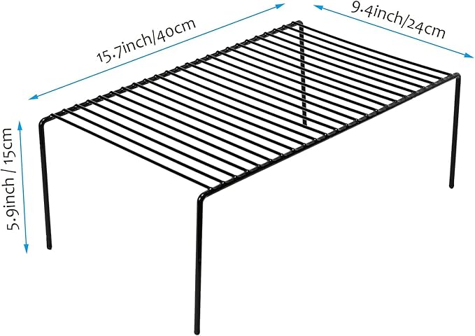 Kitchen Cabinet Shelf Organizer Set of 5, Large Metal Wire Pantry Storage - Image 4