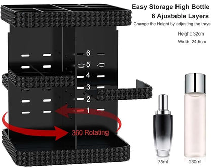 Rotating Makeup Organizer, Large Capacity Cosmetic Display Case, Acrylic - Image 7