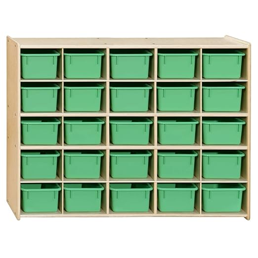 Contender Birch 25 Cubby Tray Cabinet by Contender
