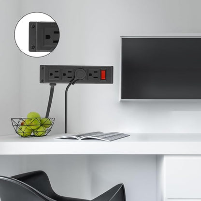 2Pack Wall Mount Power Outlet Strip, 4 Outlet Mountable Power Strip - Image 7