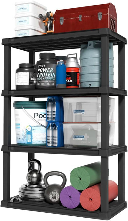 IRIS USA 4-Shelf Heavy Duty Plastic Storage Shelves, 600lb Capacity, Large by IRISUSA