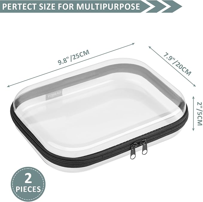 Hard Sided Clear Zipper Case for Storage- Professional-Grade Plastic Clear - Image 4