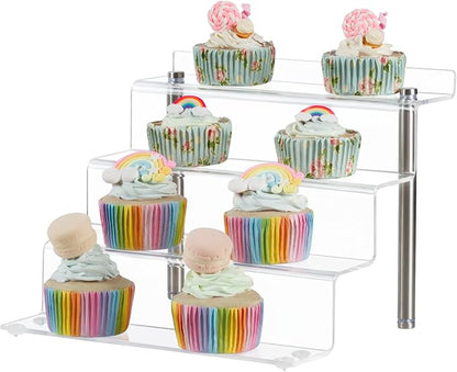 Acrylic Riser Shelf 4 Tier Clear Display Stand - Image 5