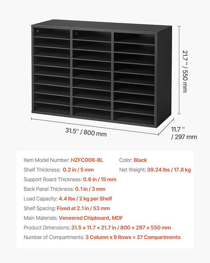 VEVOR Literature Organizer, 27 Compartments Office Mailbox - Image 3
