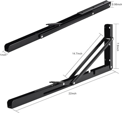 YUMORE Folding Shelf Brackets, 22 Inch Heavy Duty L Bracket, Max Load: 330lb - Image 6