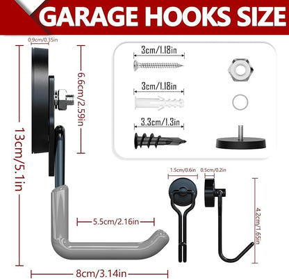 3-H Heavy Duty Magnet Garage Hooks 2 Pack, Large Strong Magnetic Hooks - Image 3