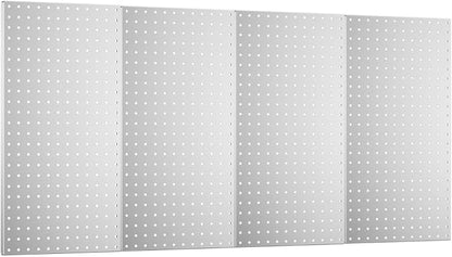 Pegboard Wall Organizer 4 PCS 24" x 12" Silvery Peg Board Metal Pegboard Panels by Unknown
