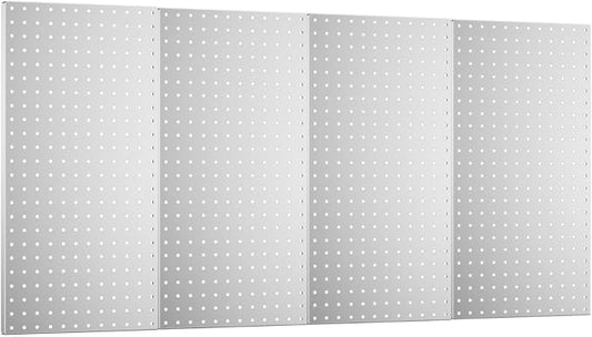 Pegboard Wall Organizer 4 PCS 24" x 12" Silvery Peg Board Metal Pegboard Panels by Unknown