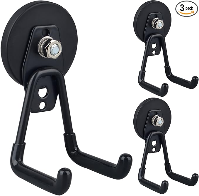 ULIBERMAGNET Heavy Duty Magnetic Garage Hooks, 3 Pack Strong Large Magnet Hooks by ULIBERMAGNET