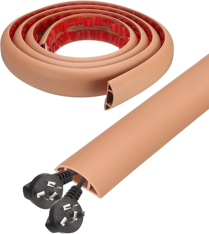 HARFINGTON 6ft Cord Cover Floor W0.6 x H0.33 Inner Channel PVC Hide Extension by HARFINGTON