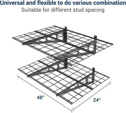 FLEXIMOUNTS 2 Pack 2x4ft Garage Shelving, Wall Shelf Garage Storage Rack - Image 2
