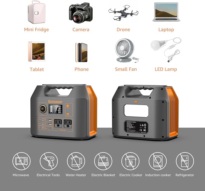Portable Power Station EnginStar 300W Solar Generator 110V 296Wh Power Bank Two - Image 9