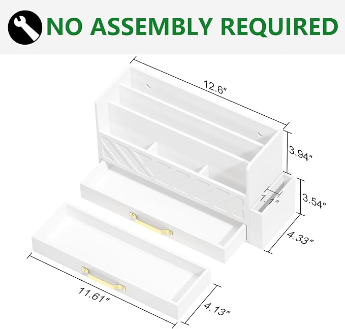 Bamboo Desk Organizer Mail Holder Countertop Wood Desk Drawer Tabletop Storage - Image 6