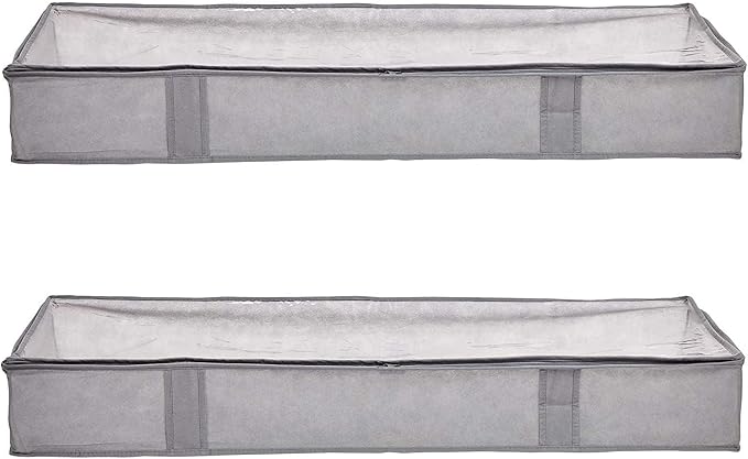 Amazon Basics Under Bed Fabric Zipper Blanket Storage Container Bags by AmazonBasics